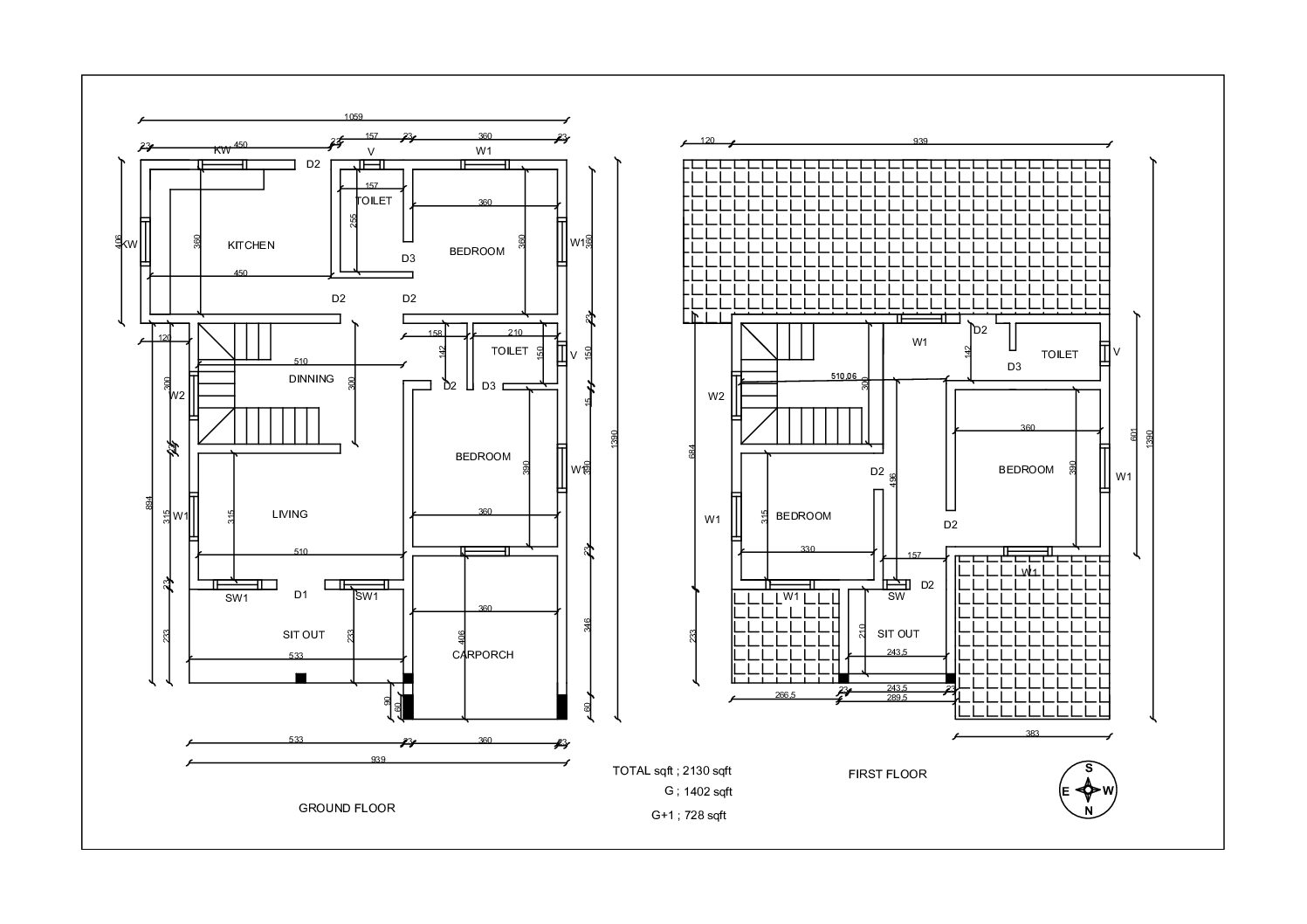 2130 Sqft Compact  North Facing Duplex  House - Image 3