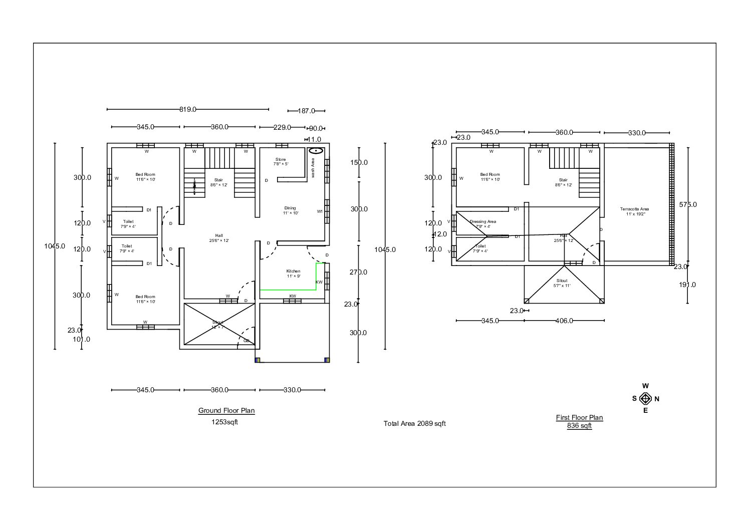 2089 3BHK Modern South Indian  House - Image 4