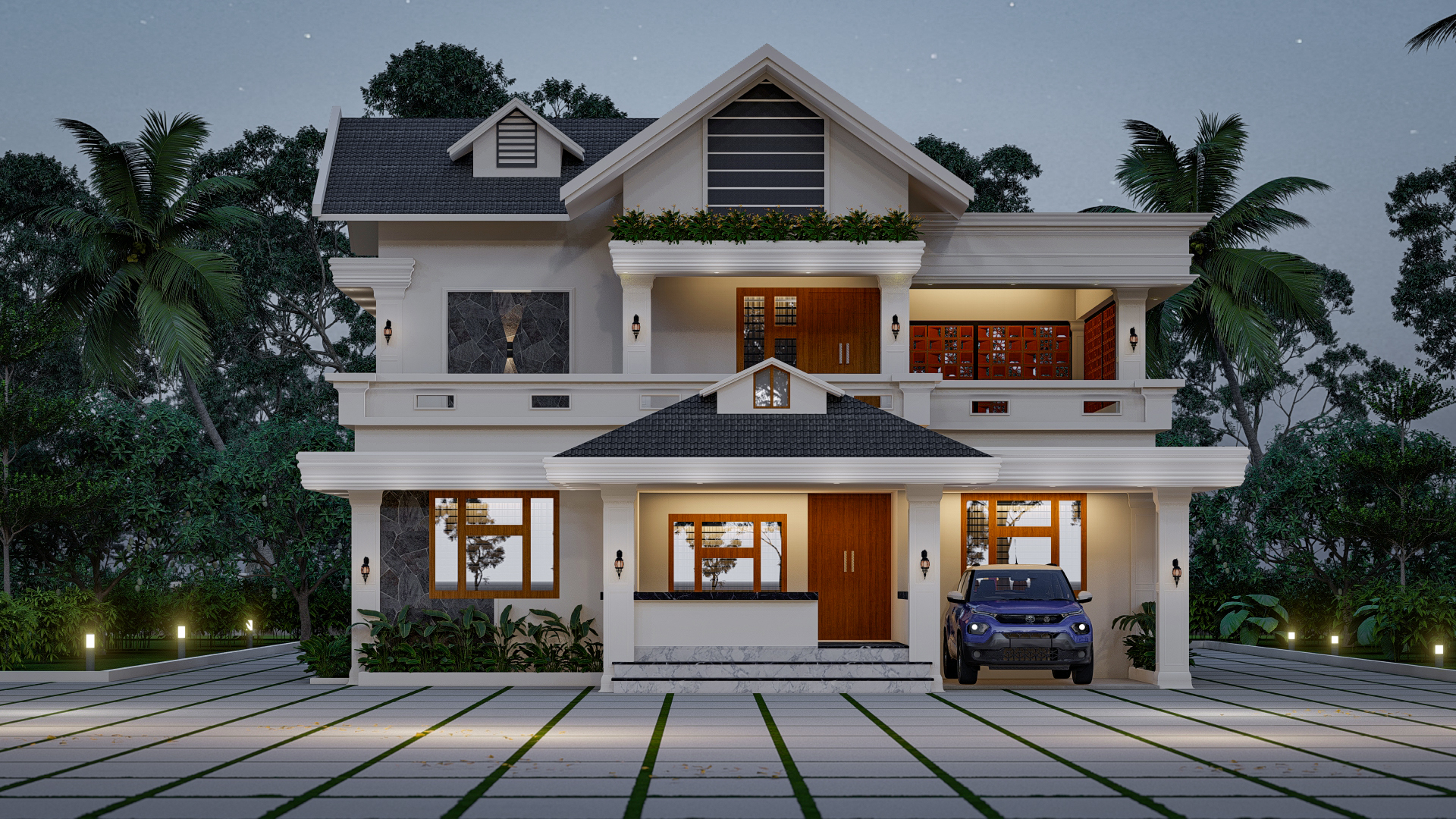 2089 3BHK Modern South Indian  House - Image 3